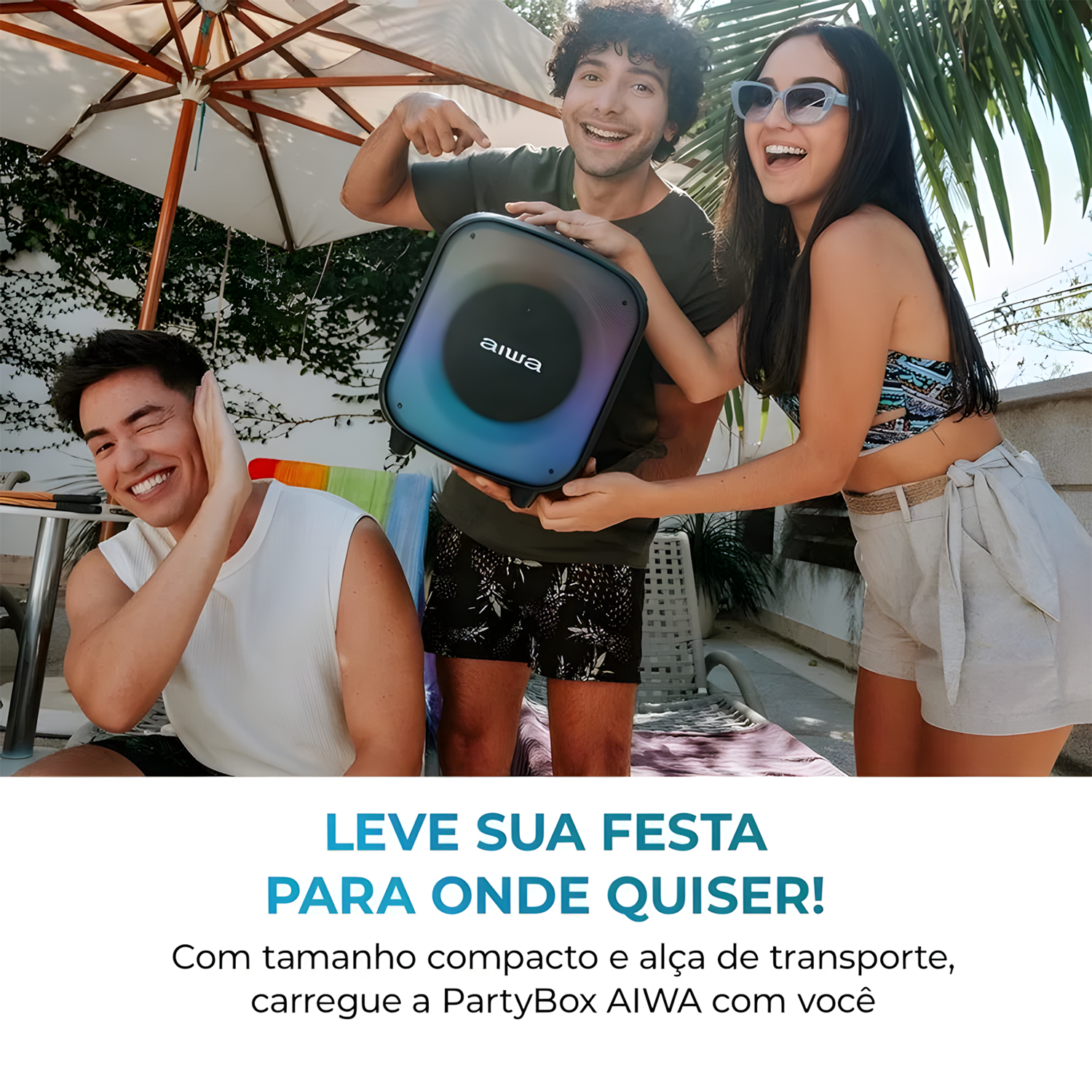 Caixa De Som Amplificada Aiwa Party Box Awspb07 Bluetooth Caixa De Som Amplificada Aiwa Party Box Awspb07 Bluetooth